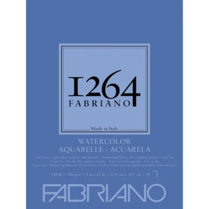 Fabriano 1264 Tamponi per acquerello - 140 sterline. (300 g/m²), blocco 9x12 30 fogli.