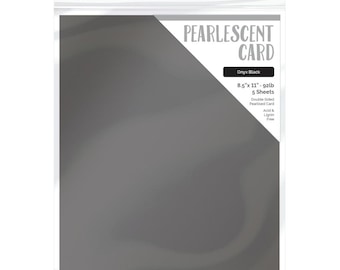 Tonic Studios - Craft Perfect - Onyx Black 8.5 x 11 Pearlescent Cardstock 9528e  (5/PK)
