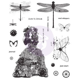 Prima Finnabair Cling Stamps Dare To Dream 6&quot;X7.5&quot;