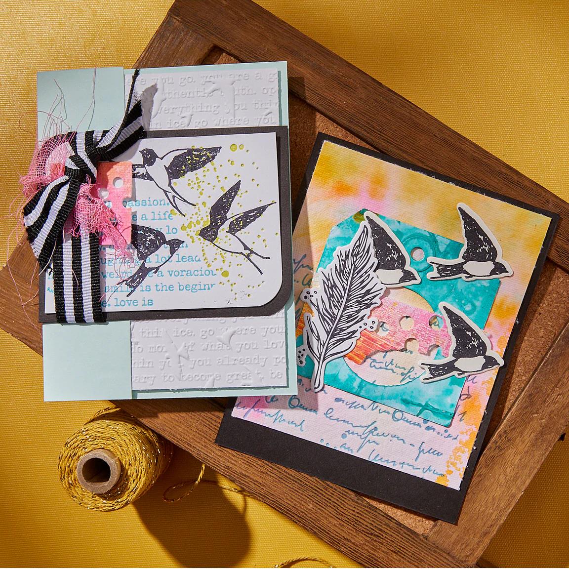 Spellbinders Scribbled Letter Embossing Folder From the Collaged Birds ...