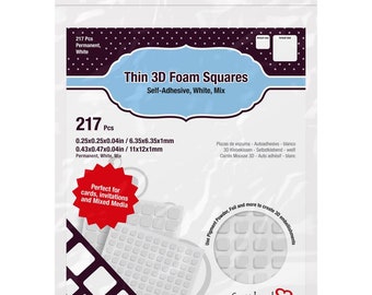 Scrapbook Adhesives 3D Foam Squares Variety Pack White 217/Pkg by Scrapbook Adhesives #01616