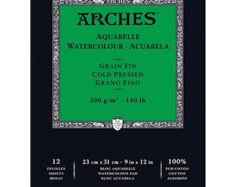 Arches Watercolor Pad Cold Press 140lb 9 x 12 - 12 Sheets