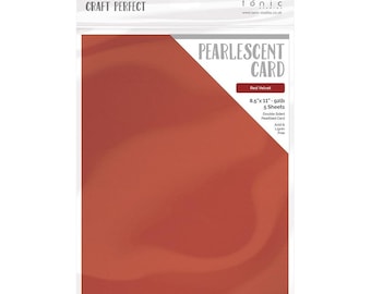 Tonic Studios - Craft Perfect - Pearlescent Card 8.5"x11" - Red Velvet (5/PK)