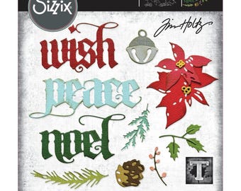 Tim Holtz Sizzix Thinlits Die Set 12/Pkg Vault Holiday Classic 666716