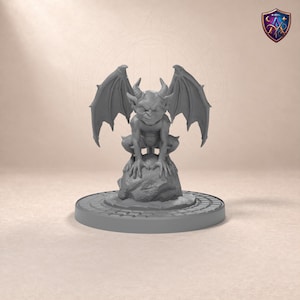 Kleiner Flügeldämon auf Felsen – 3D-Druck 32/54/75-mm-Resin-Miniatur, unbemalt – für DnD & Tabletop-Rollenspiele