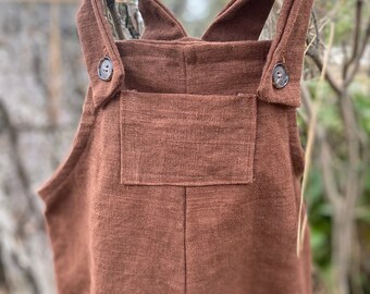overall shorts linen