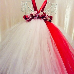 My sweet valentine tutu dress red and pink tutu dress with flowers for photo prop,Birthday,valentines,weddings,flower girls,costume,Birthday