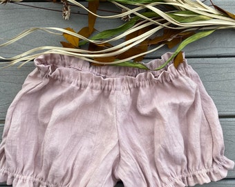 Women’s linen sleepwear, vintage bloomers, shorts, woman’s vintage shorts bloomers blue shorts