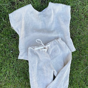 Boys linen clothing set great for weddings,Birthdays,beach wear,photo prop, summer boy pants,boys top