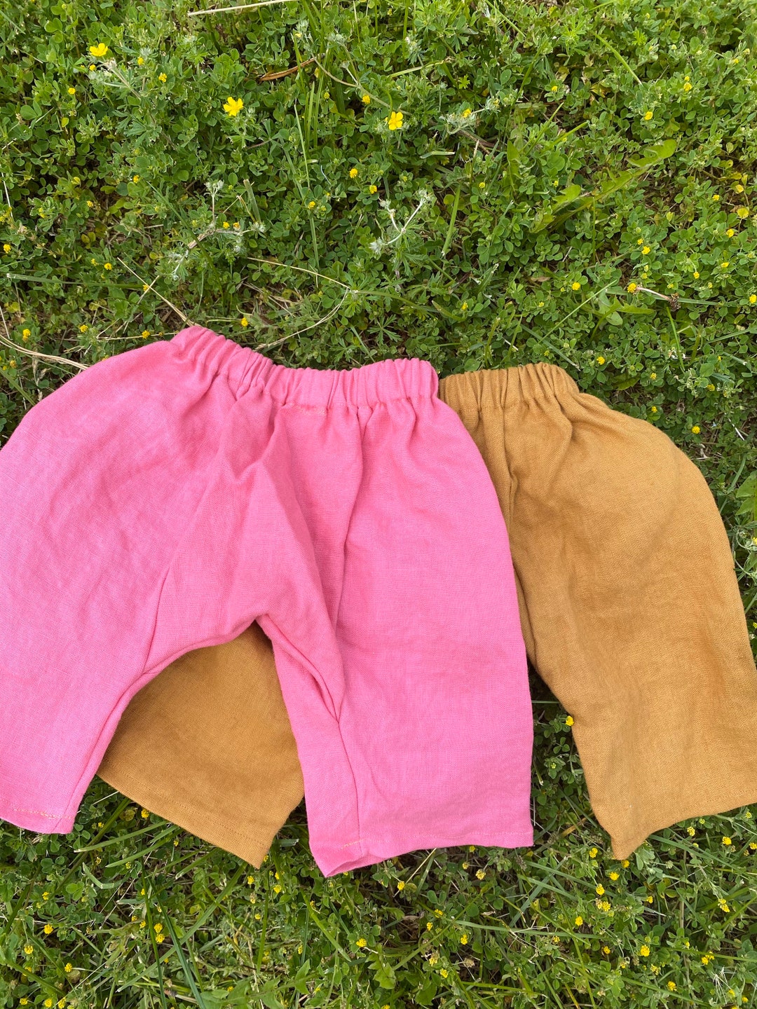 Unisex Linen Harem Pants for Toddlers, Boys Linen Clothing, Girls Linen