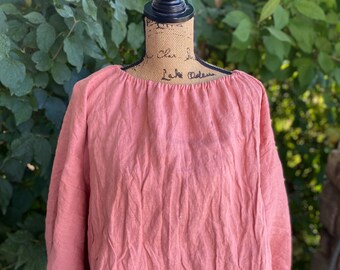 100% washed long sleeve linen blouse, linen tops for women, fall blouses, winter top, boho clothing