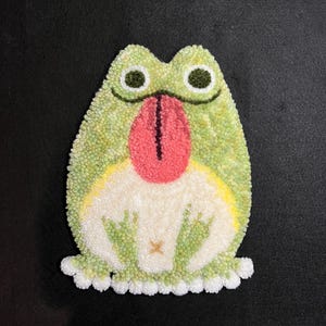 Frog Tufted Rug – Whimsical Handmade Animal Rug, Wall Decor, Coaster, or Desk Mat