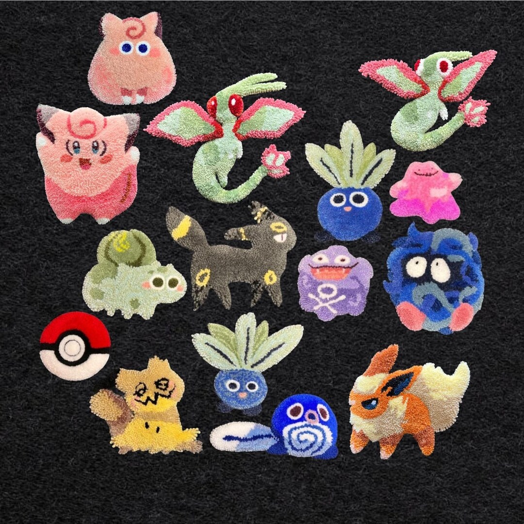 Pokemon Inspired Tufted Rug Wall Decor, Anime Game Character Mini Rug ...