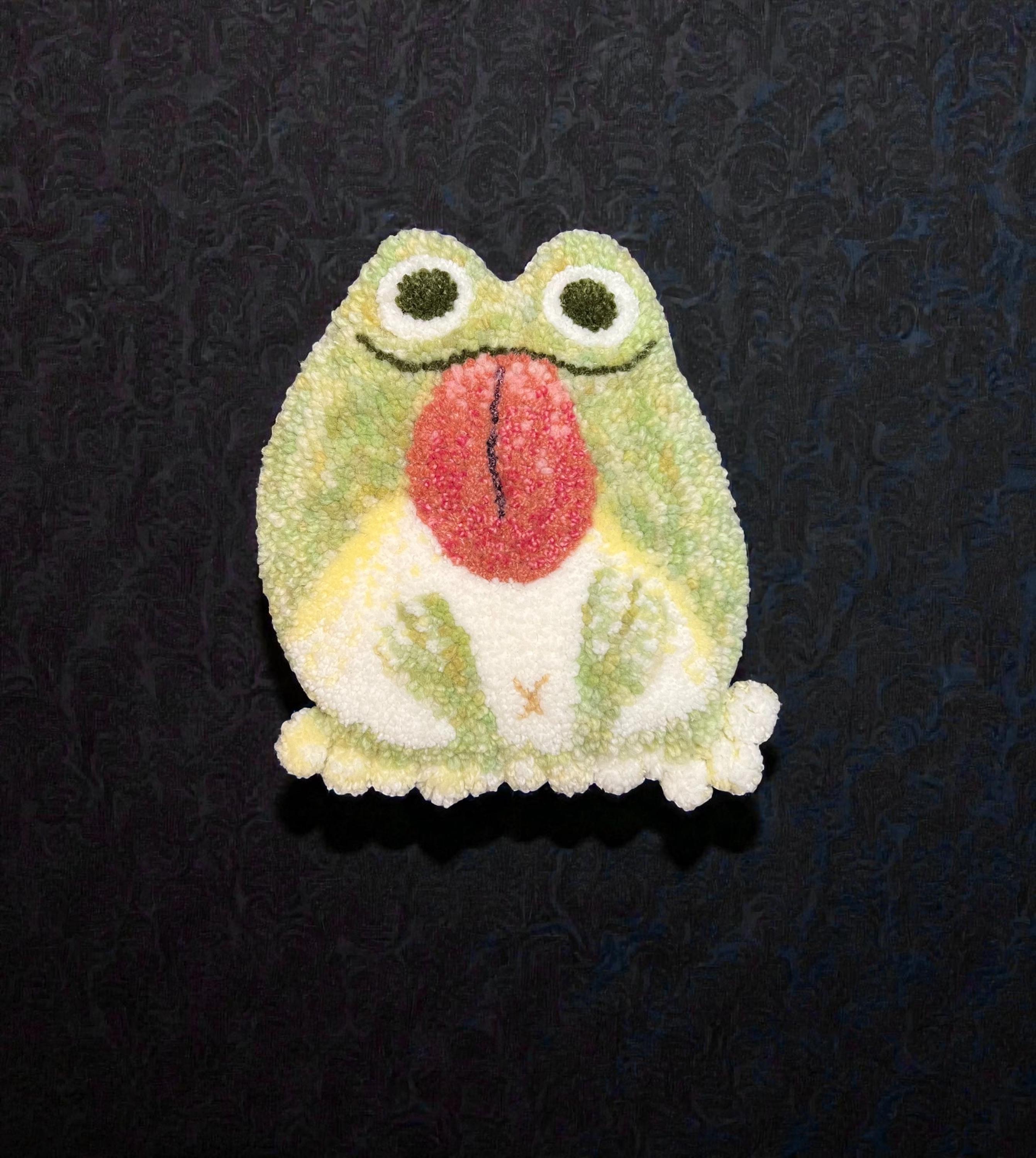 Frog Rug Tufted Frog Tufted Rug – Whimsical Handmade Animal Rug, Wall Decor, Coaster ...