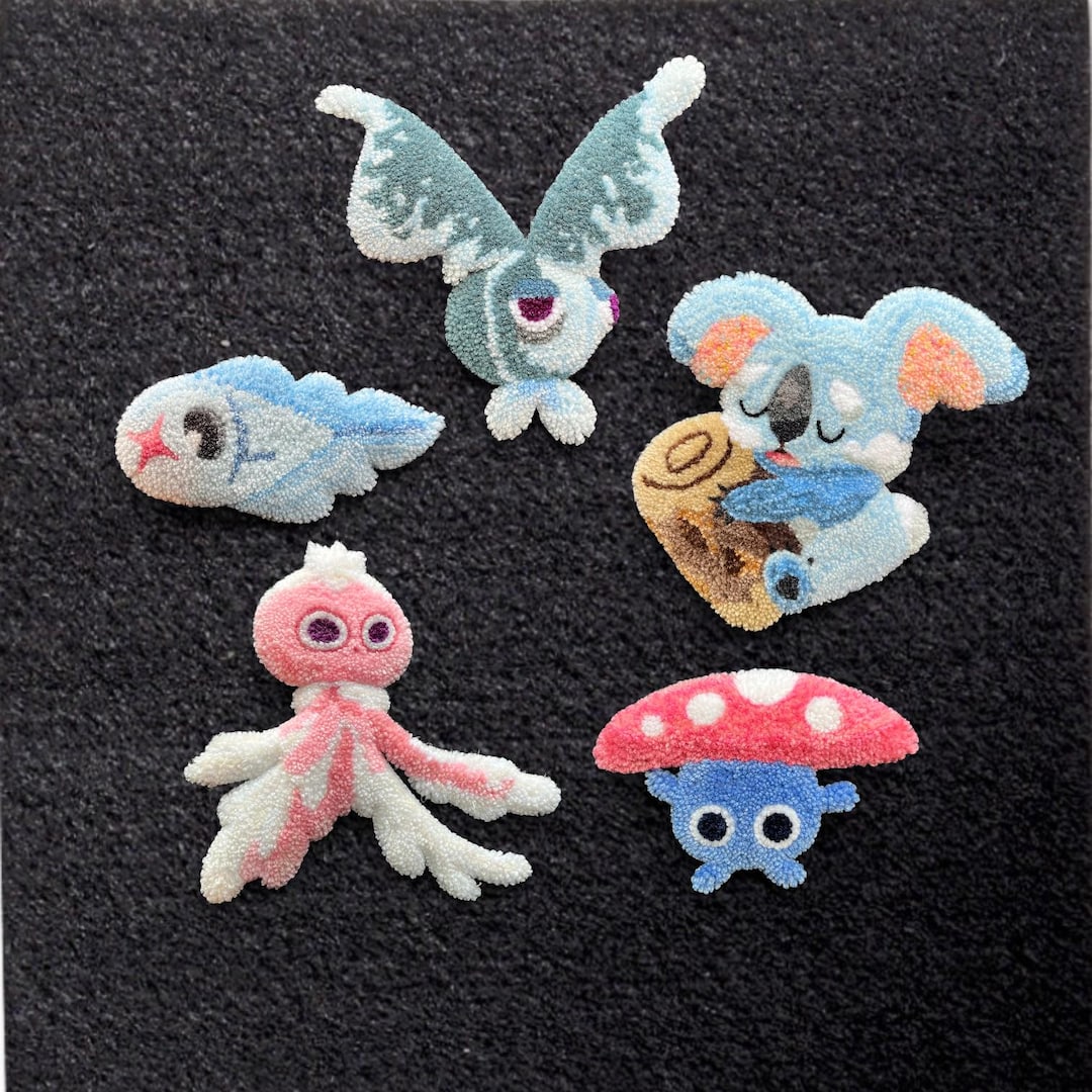 Pokemon Inspired Tufted Rug Wall Decor, Handmade Anime Game Mini Rug ...