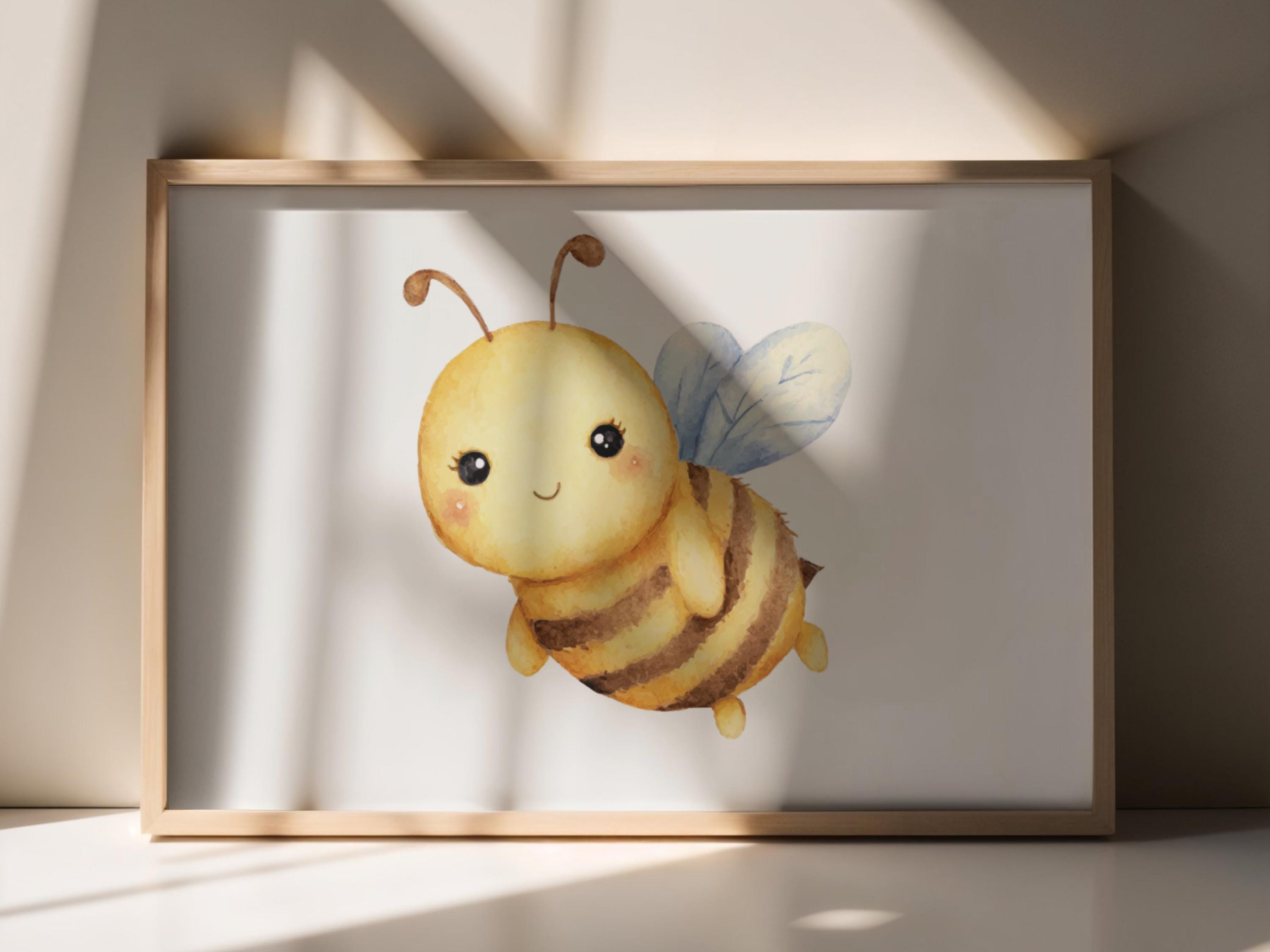 Watercolor Baby Bee Clipart Bundle, Cute Bumblebee PNG for Nursery ...