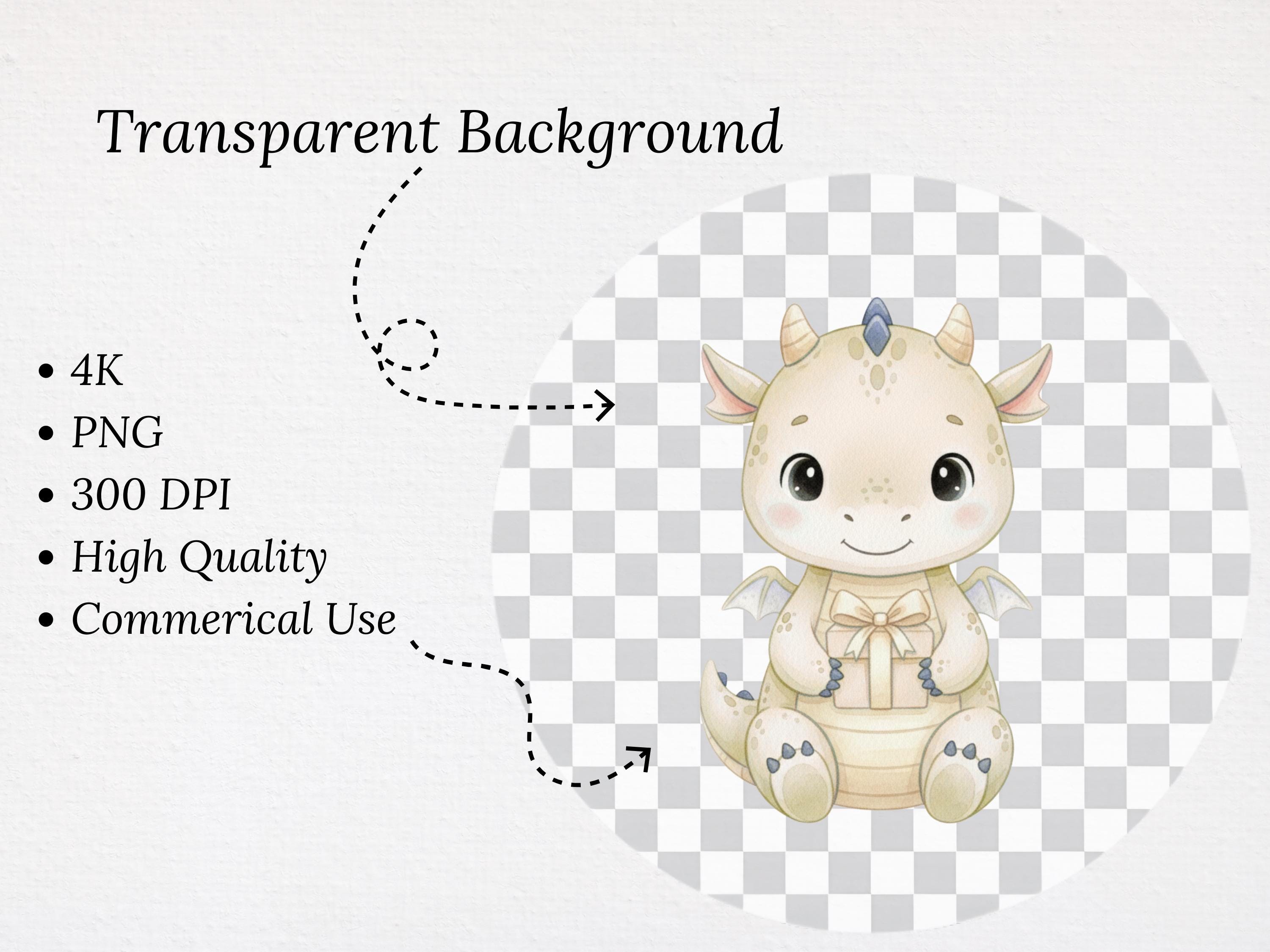 Watercolor Baby Dragon Kingdom Clipart PNG Bundle Cute Fairytale ...
