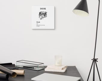 Lámina de pared minimalista "Escritorio", póster moderno, decoración de habitación