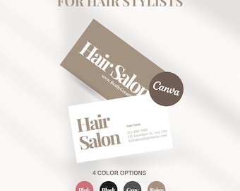 -Salon Visitenkarte Vorlage | Modernes bearbeitbares Canva Design (Digitaler Download)