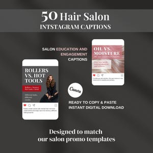 50 subtítulos para Instagram de peluqueros/educación de salón (descarga digital)