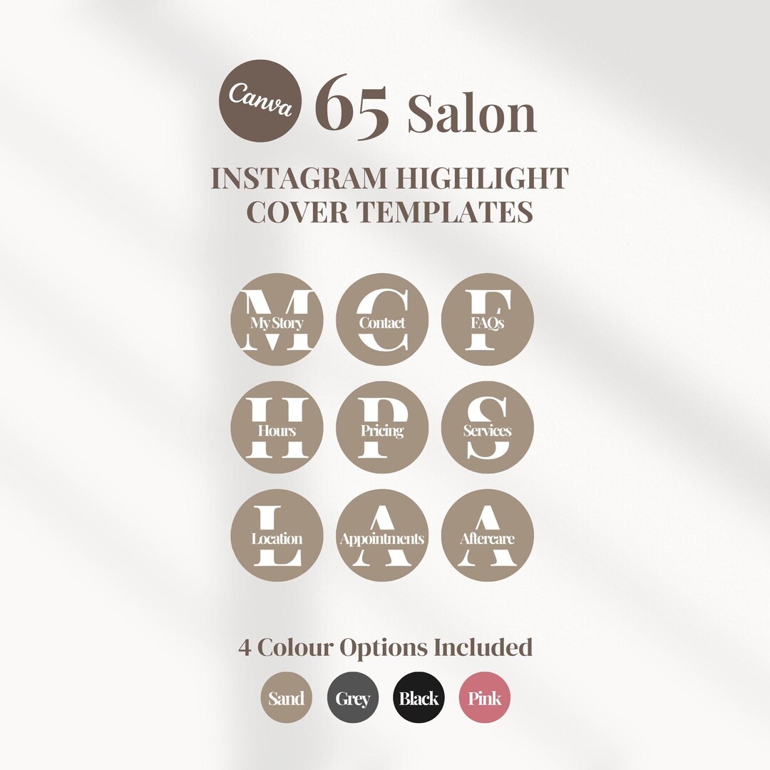 Highlight Initial Hairstylist Instagram Highlight Covers | Minimal Initial Salon Branding ...