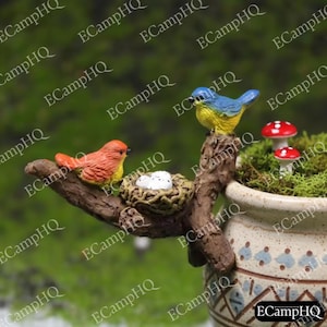 Handmade Mini Bird Pendant Succulent Flower Pot Bonsai Aquarium Fairy Garden Decor Ornament Gift