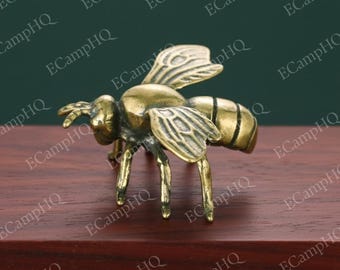 Solid Brass Honeybee Handmade Miniature Vintage Beetle Tea Pet Zen Desk Home Decor Collectible Gift