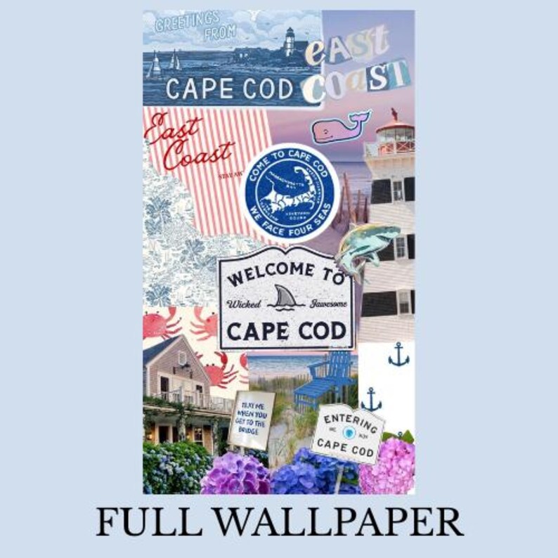 Cape Cod Beach Collage Wallpaper - Etsy