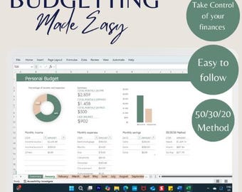 Monthly Budget Spreadsheet | Simple Expense Tracker (Digital Template)