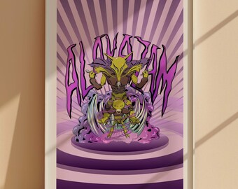 Alakazam Fan Art Print, Gamer Gift (Digital Download)