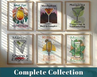 I am Like a Cocktail Bundle, Minimalist Poster Home Decor Wall Art Fun Gift Him or Her Cocktail Print Bar Artwork Printable Digital Download