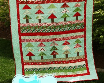 PDF Quilt Pattern / Modern/ Easy / Christmas Forest