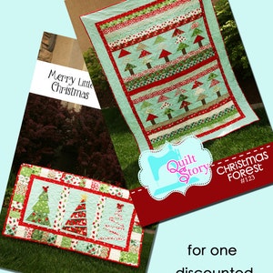 PDF Quilt Pattern / Modern/ Easy / Christmas Forest / Merry Little Christmas