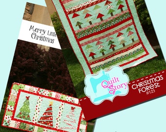 PDF Quilt Pattern / Modern/ Easy / Christmas Forest / Merry Little Christmas