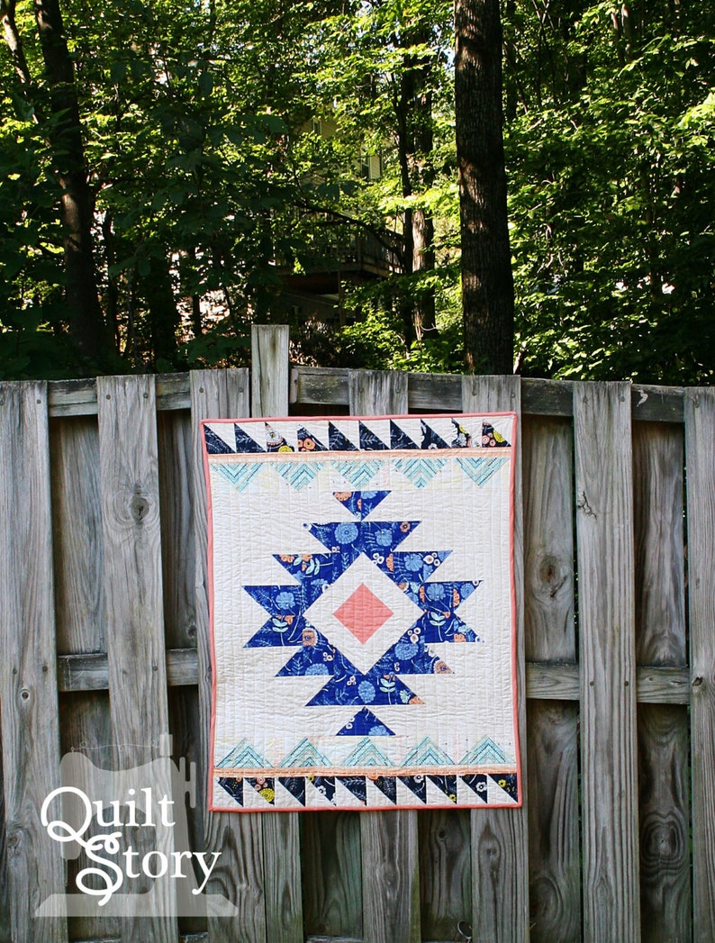 PDF quilt Pattern Modern quilt Aztec Quilt Pattern: Urban Aztec Instant Download image 2