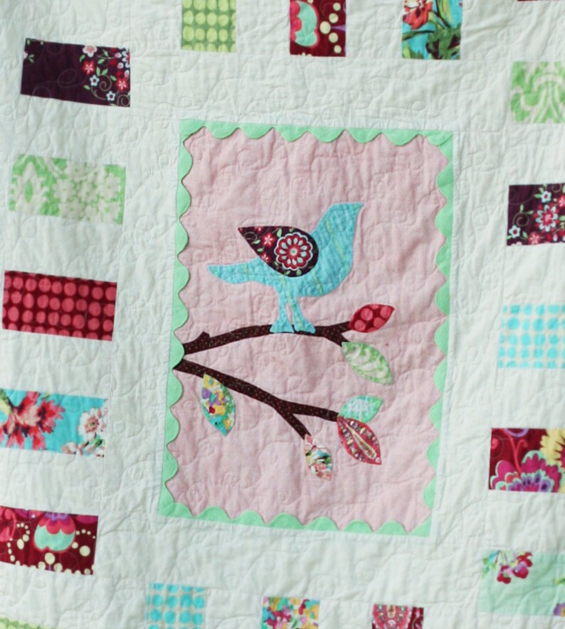 Quilt Pattern PDF Bird Easy Applique Modern Simple Baby Patterns Mod