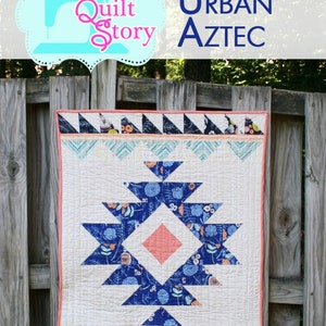 PDF quilt Pattern Modern quilt Aztec Quilt Pattern: Urban Aztec Instant Download image 1