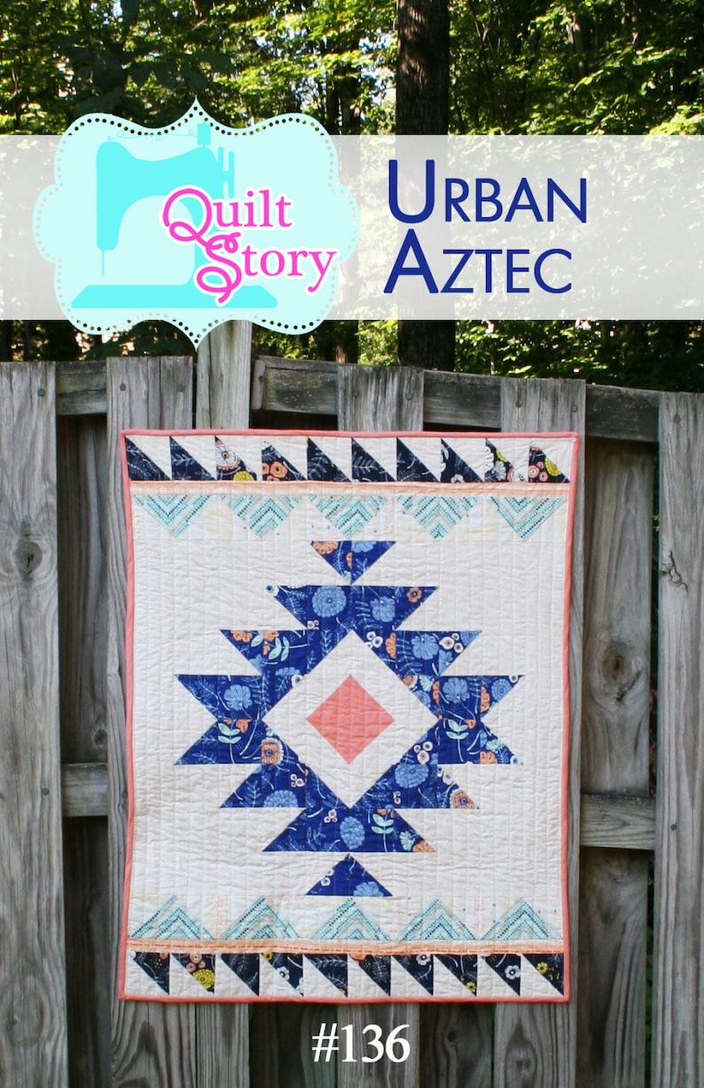 PDF quilt Pattern Modern quilt Aztec Quilt Pattern: Urban Aztec Instant Download image 1