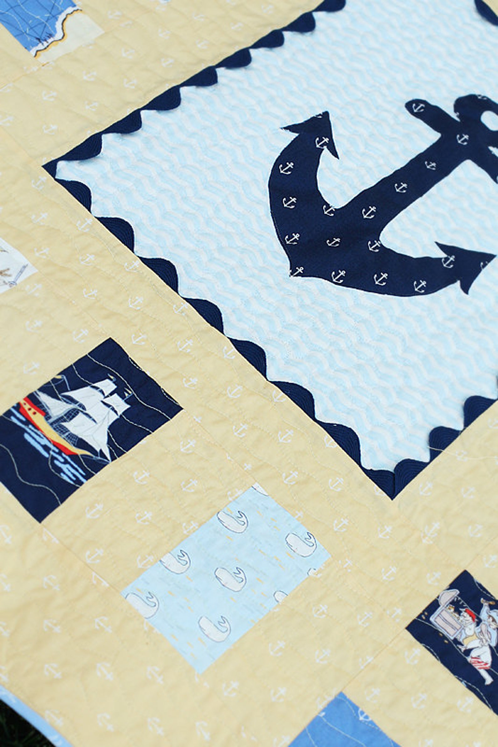 PDF Quilt Pattern anchors Away Simple Modern Baby Quilt Pattern Etsy