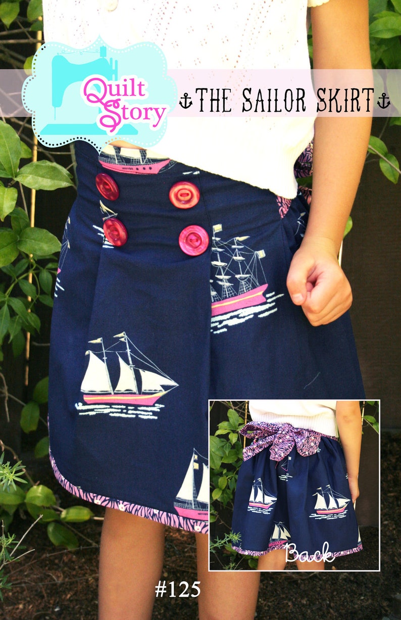 PDF Girls Skirt Pattern Tutorial "sail Away Skirt" Sailor Skirt for ...