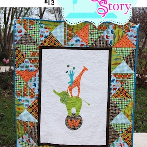 Circus Stack PDF Quilt Pattern elephant giraffe bunny