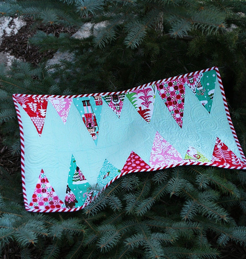 Christmas Table Runner Modern Trees Christmas Tree Lane image 4