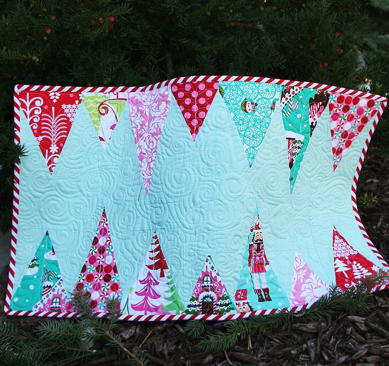 Christmas Table Runner Modern Trees Christmas Tree Lane image 3