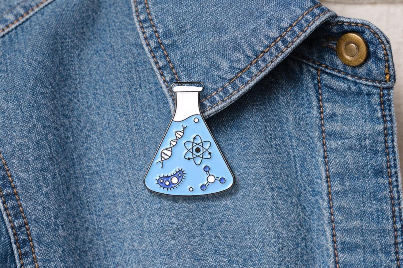 Science Brooch Scientific Microscopic Observation Enamel Pin – Molecular Gene Medical ...