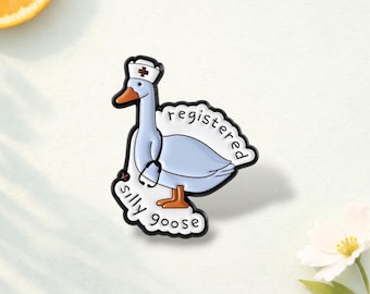 Registered Nurse Silly Goose Enamel Pin – Funny Cartoon Medical Goose Brooch – Cute Nurse Lapel Badge Jewelry Gift for Nurses