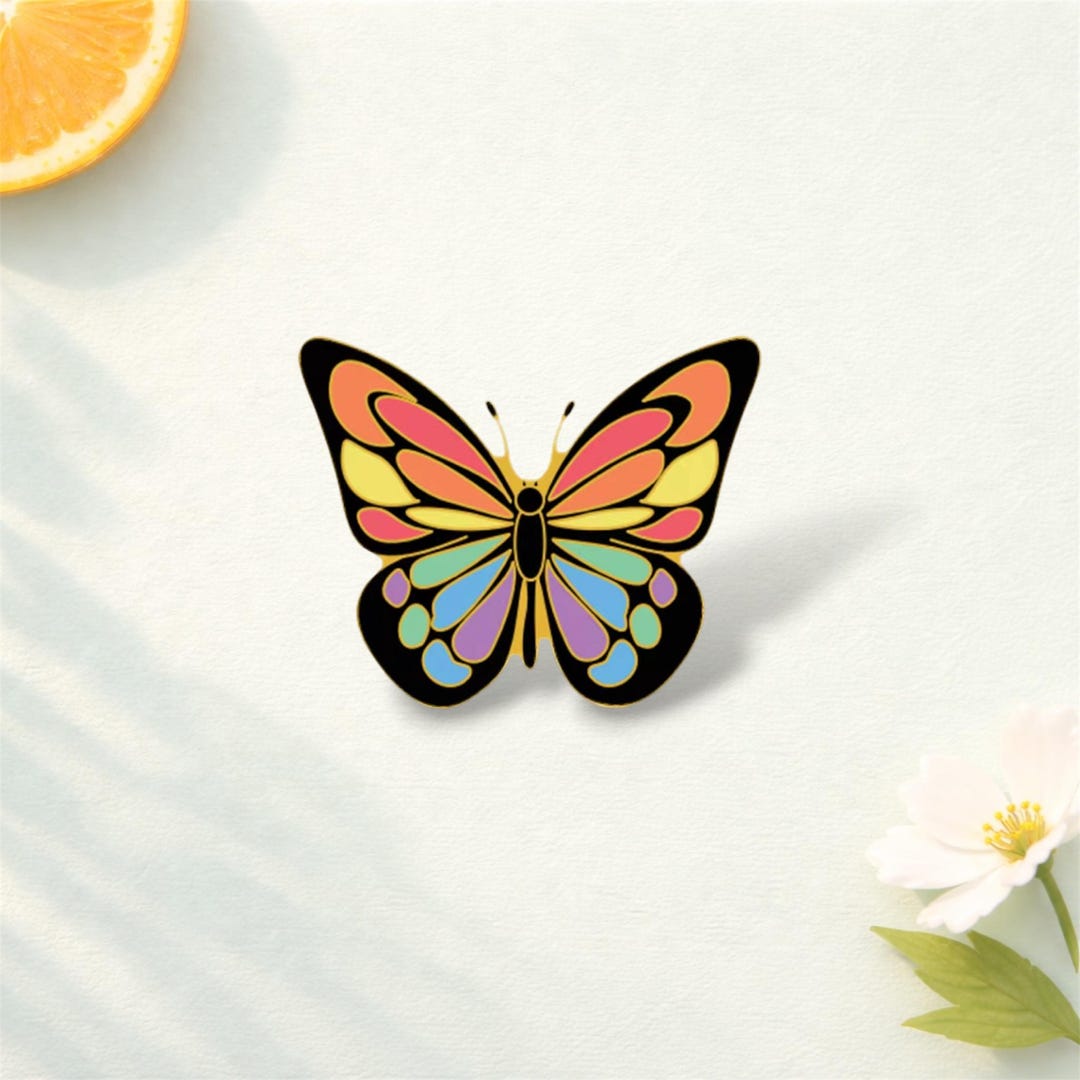 Pride Insects Rainbow Butterfly Enamel Pin – LGBTQ Pride Metal Badge – Colorful ...