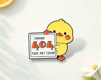 Meowtivation Not Found Enamel Pins Animal 404 Error Cute Cartoon Cat Duck Rabbit Brooch Wholesale