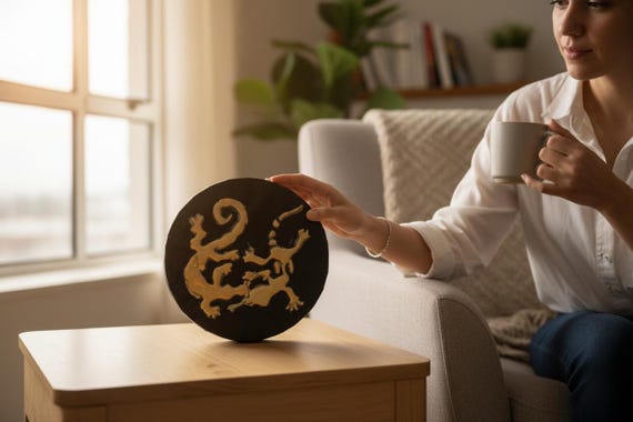 Tribal Art: Acrylic Painted Canvas with Glue Design