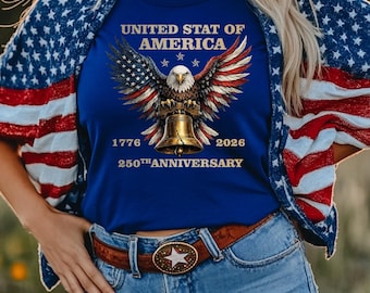 Shirt 250e verjaardag VS 1776 2026 patriottisch T-shirt Custom Design Family Matching