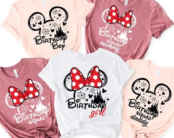 Koszulki urodzinowe Disneya, pasujące do siebie koszulki urodzinowe dla dziewczynki i chłopca, mamy i taty